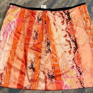 Worthington Size 16 pink & coral snake print mini skirt